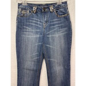 Baccini Womens size 8 Button Embellished Bootcut Jeans
